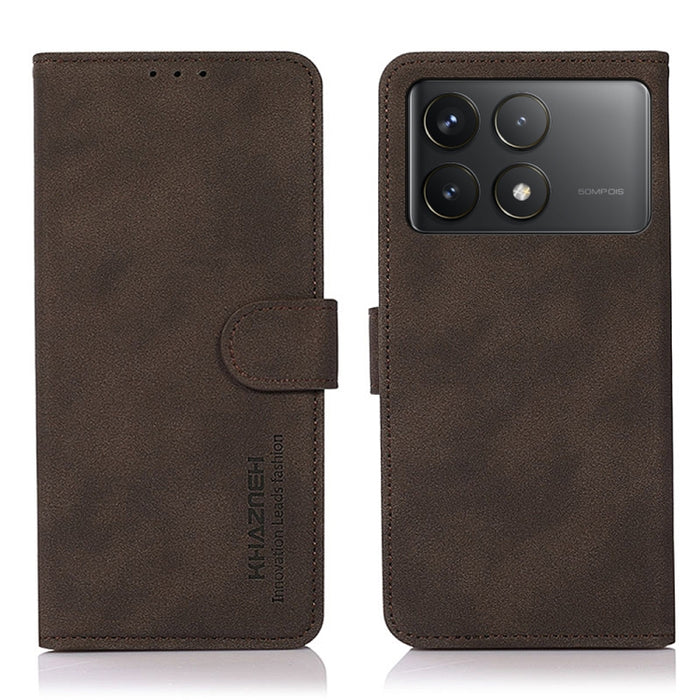 KHAZNEH Estuche para teléfono de cuero con textura mate, For Xiaomi Poco F6 / Redmi Turbo 3, For Xiaomi Poco F6 Pro, For Xiaomi Redmi K70 5G / K70 Pro 5G, For Xiaomi Redmi A3, For Xiaomi Redmi Note 13 4G, For Xiaomi Redmi K70E / POCO X6 Pro            ...