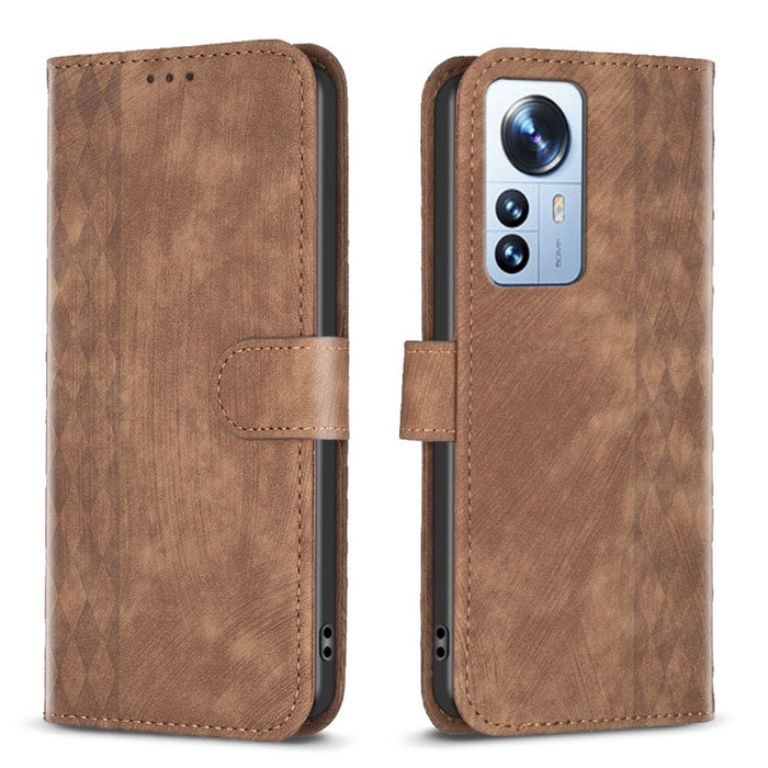 Estuche para teléfono de cuero en relieve a cuadros, For Xiaomi 13 Pro, For Xiaomi 13, For Xiaomi 12T / 12T Pro, For Xiaomi Redmi Note 11 Pro, For Xiaomi 12 Lite, For Xiaomi Redmi 10 5G / Note 11E, For Xiaomi Redmi 10C, For Xiaomi Redmi Note 11        ...