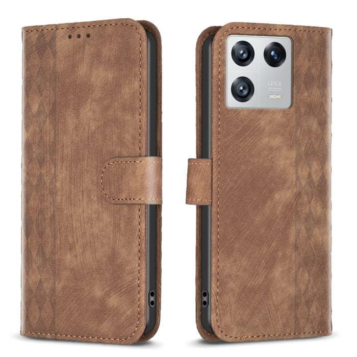 Estuche para teléfono de cuero en relieve a cuadros, For Xiaomi 13 Pro, For Xiaomi 13, For Xiaomi 12T / 12T Pro, For Xiaomi Redmi Note 11 Pro, For Xiaomi 12 Lite, For Xiaomi Redmi 10 5G / Note 11E, For Xiaomi Redmi 10C, For Xiaomi Redmi Note 11        ...