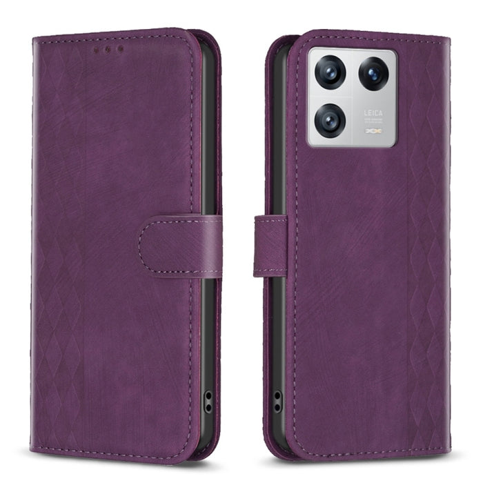 Estuche para teléfono de cuero en relieve a cuadros, For Xiaomi 13 Pro, For Xiaomi 13, For Xiaomi 12T / 12T Pro, For Xiaomi Redmi Note 11 Pro, For Xiaomi 12 Lite, For Xiaomi Redmi 10 5G / Note 11E, For Xiaomi Redmi 10C, For Xiaomi Redmi Note 11        ...