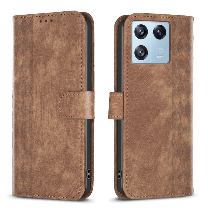 Estuche para teléfono de cuero en relieve a cuadros, For Xiaomi 13 Pro, For Xiaomi 13, For Xiaomi 12T / 12T Pro, For Xiaomi Redmi Note 11 Pro, For Xiaomi 12 Lite, For Xiaomi Redmi 10 5G / Note 11E, For Xiaomi Redmi 10C, For Xiaomi Redmi Note 11        ...