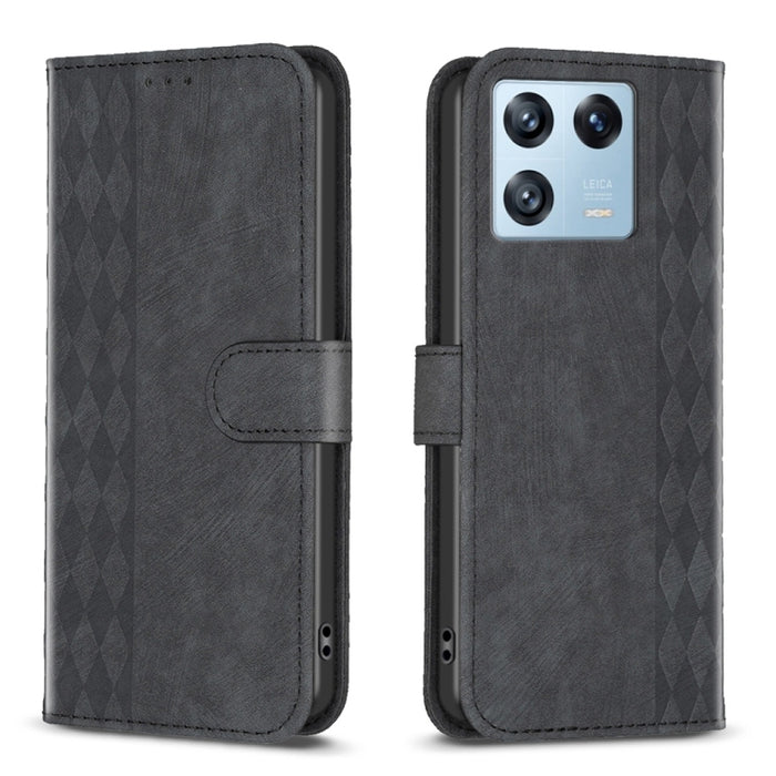 Estuche para teléfono de cuero en relieve a cuadros, For Xiaomi 13 Pro, For Xiaomi 13, For Xiaomi 12T / 12T Pro, For Xiaomi Redmi Note 11 Pro, For Xiaomi 12 Lite, For Xiaomi Redmi 10 5G / Note 11E, For Xiaomi Redmi 10C, For Xiaomi Redmi Note 11        ...
