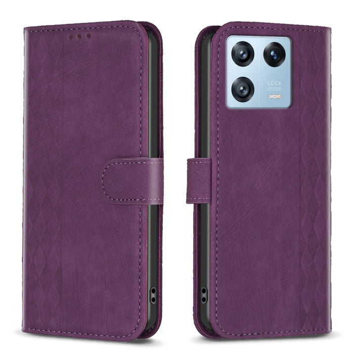 Estuche para teléfono de cuero en relieve a cuadros, For Xiaomi 13 Pro, For Xiaomi 13, For Xiaomi 12T / 12T Pro, For Xiaomi Redmi Note 11 Pro, For Xiaomi 12 Lite, For Xiaomi Redmi 10 5G / Note 11E, For Xiaomi Redmi 10C, For Xiaomi Redmi Note 11        ...