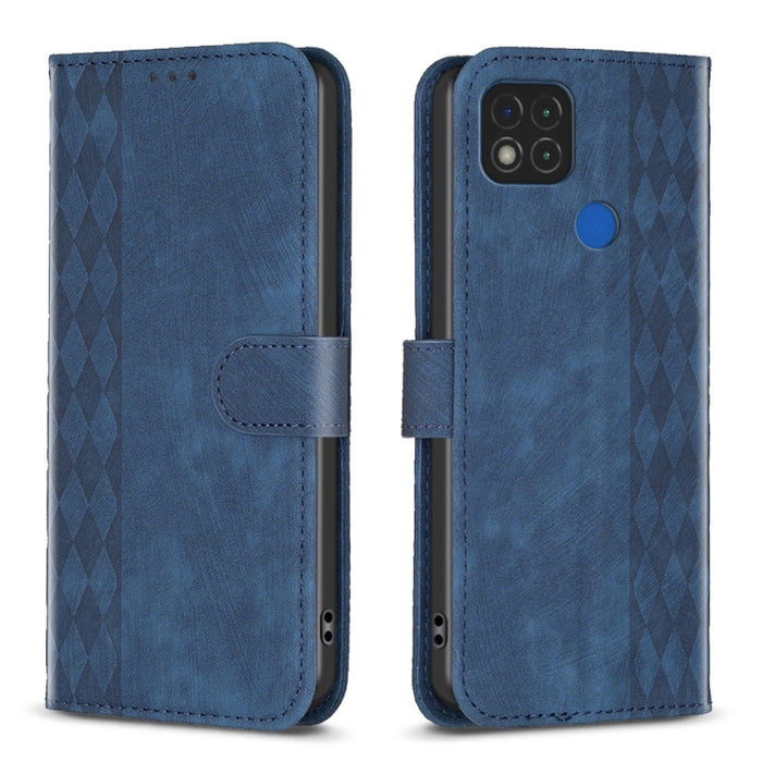 Estuche para teléfono de cuero en relieve a cuadros, For Xiaomi Redmi 9A, For Xiaomi Redmi 9, For Xiaomi Redmi 9C, For Xiaomi Redmi Note 9, For Xiaomi Redmi Note 9 Pro