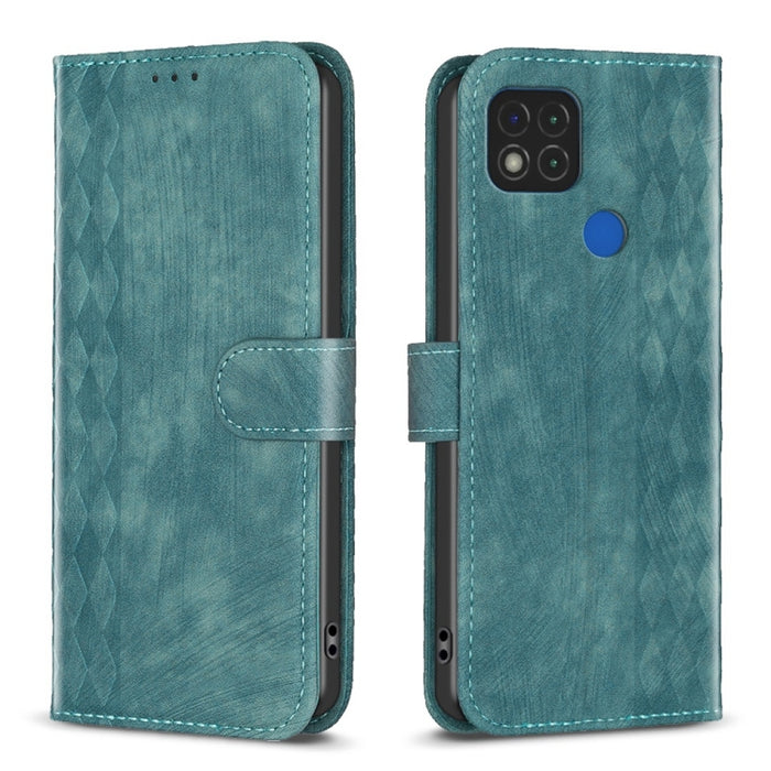 Estuche para teléfono de cuero en relieve a cuadros, For Xiaomi Redmi 9A, For Xiaomi Redmi 9, For Xiaomi Redmi 9C, For Xiaomi Redmi Note 9, For Xiaomi Redmi Note 9 Pro