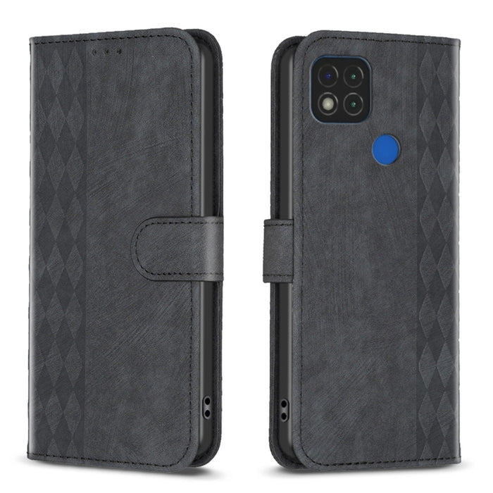 Estuche para teléfono de cuero en relieve a cuadros, For Xiaomi Redmi 9A, For Xiaomi Redmi 9, For Xiaomi Redmi 9C, For Xiaomi Redmi Note 9, For Xiaomi Redmi Note 9 Pro