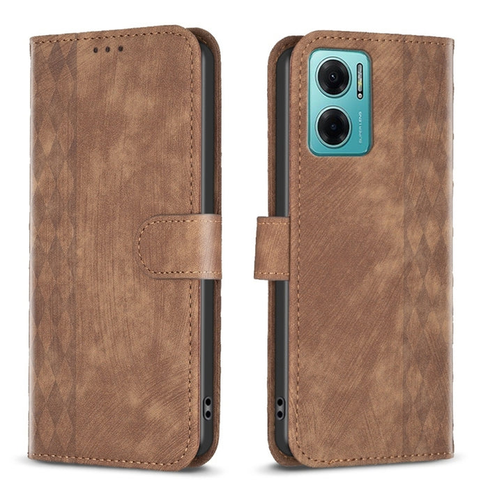 Estuche para teléfono de cuero en relieve a cuadros, For Xiaomi 13 Pro, For Xiaomi 13, For Xiaomi 12T / 12T Pro, For Xiaomi Redmi Note 11 Pro, For Xiaomi 12 Lite, For Xiaomi Redmi 10 5G / Note 11E, For Xiaomi Redmi 10C, For Xiaomi Redmi Note 11        ...