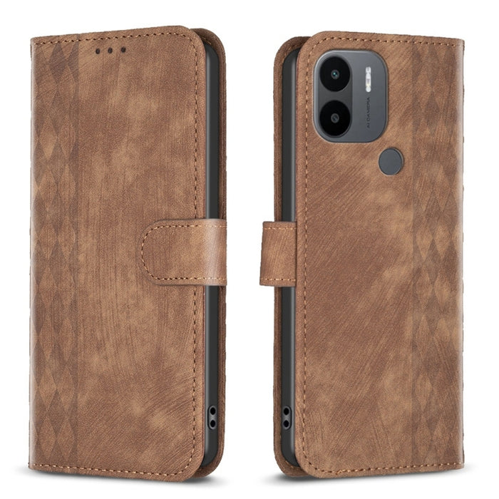 Estuche para teléfono de cuero en relieve a cuadros, For Xiaomi Redmi Note 13 Pro 4G Global, For Xiaomi Poco M6 Pro 4G, For Xiaomi Redmi Note 13 4G Global, For Xiaomi Redmi Note 13, For Xiaomi Redmi 13C, For Xiaomi Redmi Note 13 Pro+ 5G                ...