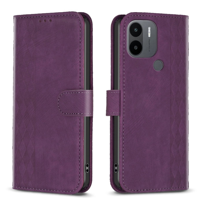 Estuche para teléfono de cuero en relieve a cuadros, For Xiaomi Redmi Note 13 Pro 4G Global, For Xiaomi Poco M6 Pro 4G, For Xiaomi Redmi Note 13 4G Global, For Xiaomi Redmi Note 13, For Xiaomi Redmi 13C, For Xiaomi Redmi Note 13 Pro+ 5G                ...