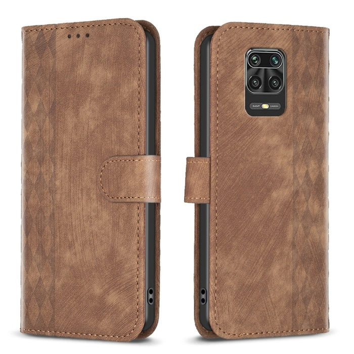 Estuche para teléfono de cuero en relieve a cuadros, For Xiaomi Redmi 9A, For Xiaomi Redmi 9, For Xiaomi Redmi 9C, For Xiaomi Redmi Note 9, For Xiaomi Redmi Note 9 Pro