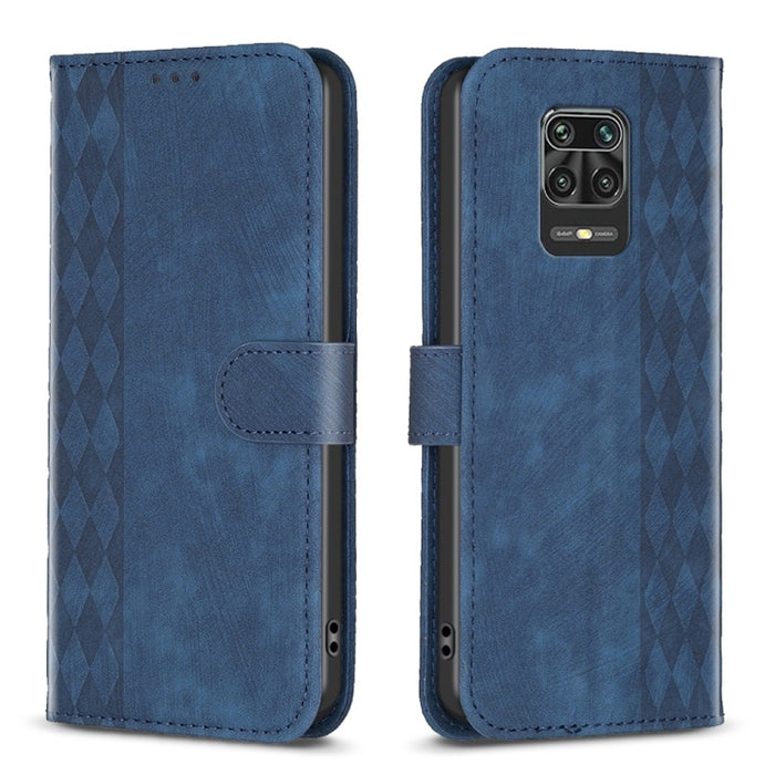 Estuche para teléfono de cuero en relieve a cuadros, For Xiaomi Redmi 9A, For Xiaomi Redmi 9, For Xiaomi Redmi 9C, For Xiaomi Redmi Note 9, For Xiaomi Redmi Note 9 Pro