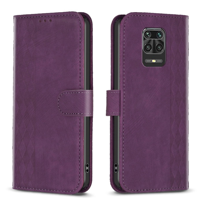 Estuche para teléfono de cuero en relieve a cuadros, For Xiaomi Redmi 9A, For Xiaomi Redmi 9, For Xiaomi Redmi 9C, For Xiaomi Redmi Note 9, For Xiaomi Redmi Note 9 Pro
