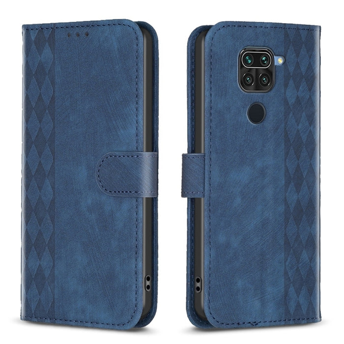 Estuche para teléfono de cuero en relieve a cuadros, For Xiaomi Redmi 9A, For Xiaomi Redmi 9, For Xiaomi Redmi 9C, For Xiaomi Redmi Note 9, For Xiaomi Redmi Note 9 Pro