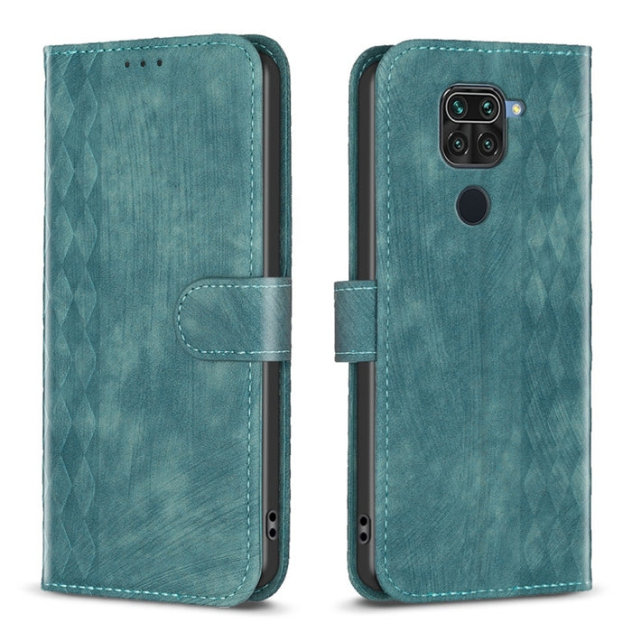 Estuche para teléfono de cuero en relieve a cuadros, For Xiaomi Redmi 9A, For Xiaomi Redmi 9, For Xiaomi Redmi 9C, For Xiaomi Redmi Note 9, For Xiaomi Redmi Note 9 Pro