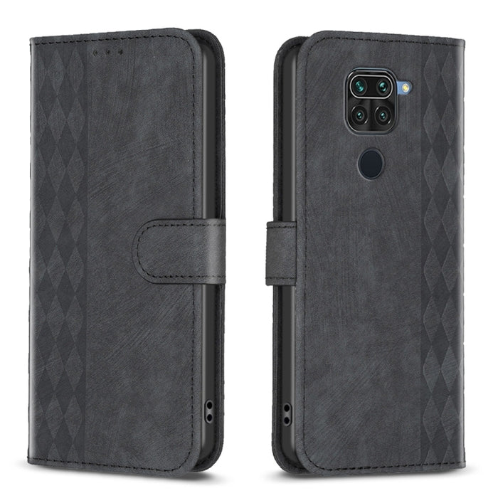 Estuche para teléfono de cuero en relieve a cuadros, For Xiaomi Redmi 9A, For Xiaomi Redmi 9, For Xiaomi Redmi 9C, For Xiaomi Redmi Note 9, For Xiaomi Redmi Note 9 Pro
