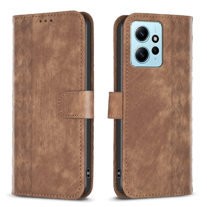 Estuche para teléfono de cuero en relieve a cuadros, For Xiaomi Redmi Note 13 Pro 4G Global, For Xiaomi Poco M6 Pro 4G, For Xiaomi Redmi Note 13 4G Global, For Xiaomi Redmi Note 13, For Xiaomi Redmi 13C, For Xiaomi Redmi Note 13 Pro+ 5G                ...