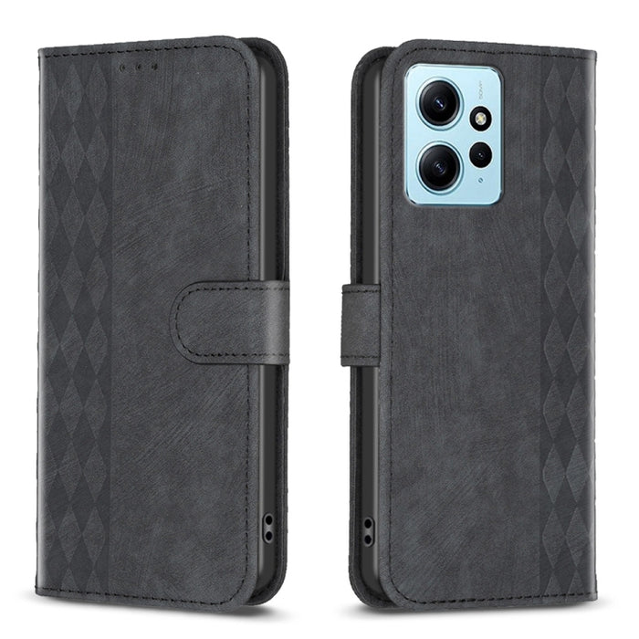 Estuche para teléfono de cuero en relieve a cuadros, For Xiaomi Redmi Note 13 Pro 4G Global, For Xiaomi Poco M6 Pro 4G, For Xiaomi Redmi Note 13 4G Global, For Xiaomi Redmi Note 13, For Xiaomi Redmi 13C, For Xiaomi Redmi Note 13 Pro+ 5G                ...