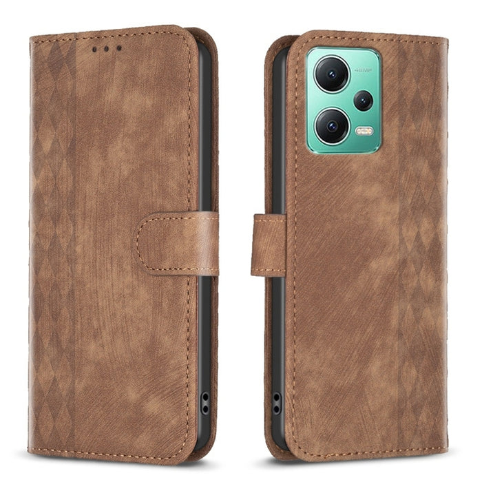 Estuche para teléfono de cuero en relieve a cuadros, For Xiaomi Redmi Note 13 Pro 4G Global, For Xiaomi Poco M6 Pro 4G, For Xiaomi Redmi Note 13 4G Global, For Xiaomi Redmi Note 13, For Xiaomi Redmi 13C, For Xiaomi Redmi Note 13 Pro+ 5G                ...