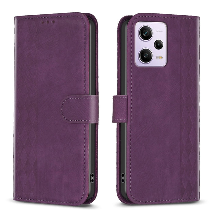 Estuche para teléfono de cuero en relieve a cuadros, For Xiaomi Redmi Note 13 Pro 4G Global, For Xiaomi Poco M6 Pro 4G, For Xiaomi Redmi Note 13 4G Global, For Xiaomi Redmi Note 13, For Xiaomi Redmi 13C, For Xiaomi Redmi Note 13 Pro+ 5G                ...