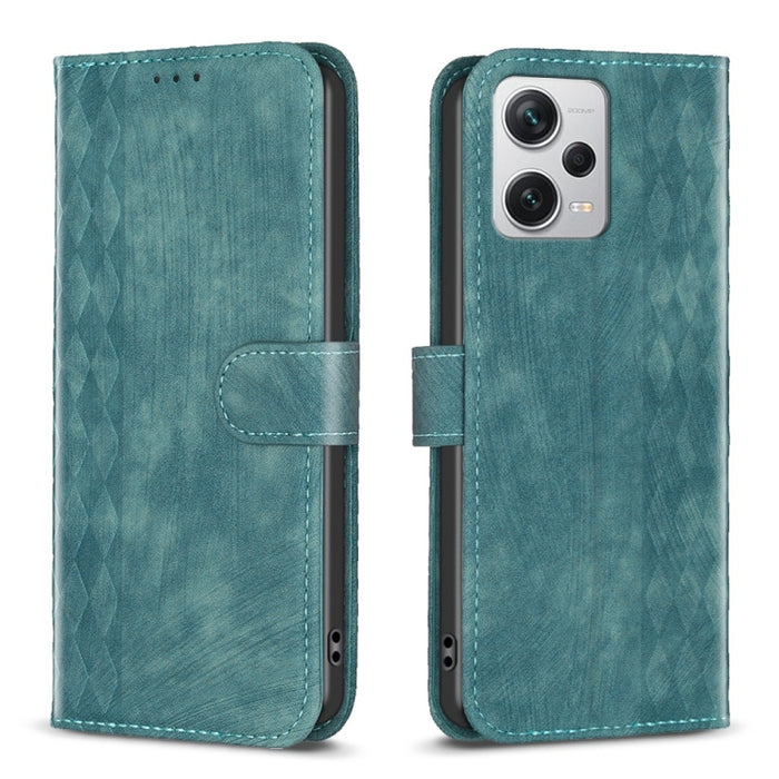 Estuche para teléfono de cuero en relieve a cuadros, For Xiaomi Redmi Note 13 Pro 4G Global, For Xiaomi Poco M6 Pro 4G, For Xiaomi Redmi Note 13 4G Global, For Xiaomi Redmi Note 13, For Xiaomi Redmi 13C, For Xiaomi Redmi Note 13 Pro+ 5G                ...