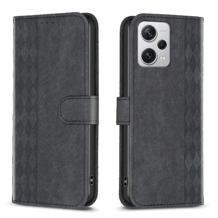 Estuche para teléfono de cuero en relieve a cuadros, For Xiaomi Redmi Note 13 Pro 4G Global, For Xiaomi Poco M6 Pro 4G, For Xiaomi Redmi Note 13 4G Global, For Xiaomi Redmi Note 13, For Xiaomi Redmi 13C, For Xiaomi Redmi Note 13 Pro+ 5G                ...