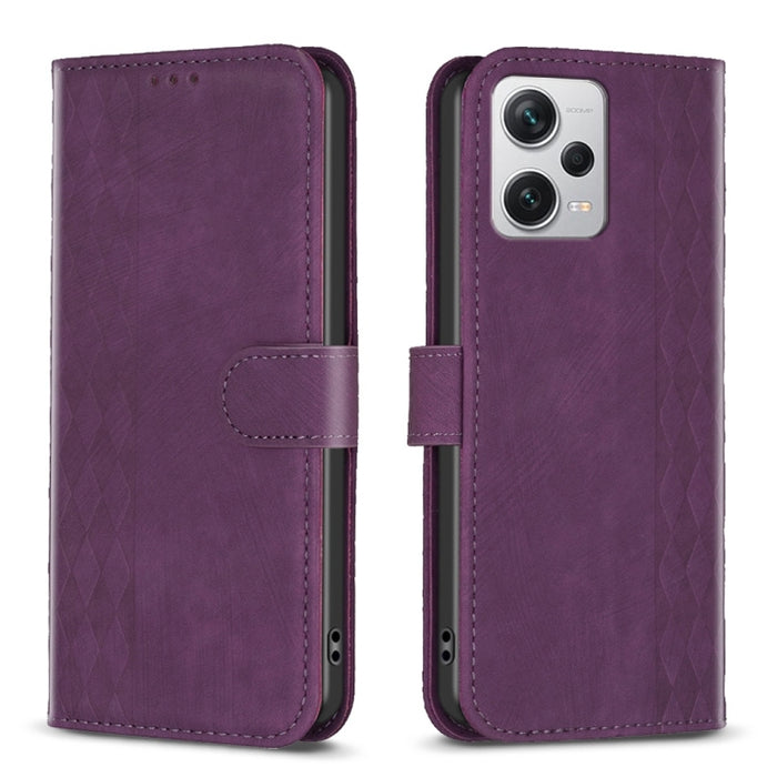 Estuche para teléfono de cuero en relieve a cuadros, For Xiaomi Redmi Note 13 Pro 4G Global, For Xiaomi Poco M6 Pro 4G, For Xiaomi Redmi Note 13 4G Global, For Xiaomi Redmi Note 13, For Xiaomi Redmi 13C, For Xiaomi Redmi Note 13 Pro+ 5G                ...