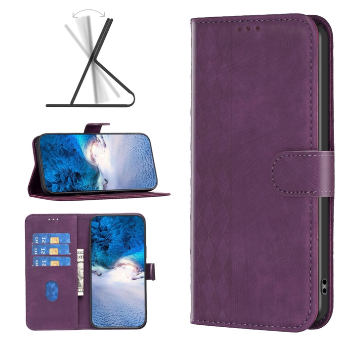 Estuche para teléfono de cuero en relieve a cuadros, For Xiaomi Redmi Note 13 Pro 4G Global, For Xiaomi Poco M6 Pro 4G, For Xiaomi Redmi Note 13 4G Global, For Xiaomi Redmi Note 13, For Xiaomi Redmi 13C, For Xiaomi Redmi Note 13 Pro+ 5G                ...