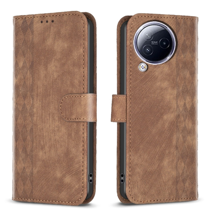 Estuche para teléfono de cuero en relieve a cuadros, For Xiaomi Redmi Note 13 Pro 4G Global, For Xiaomi Poco M6 Pro 4G, For Xiaomi Redmi Note 13 4G Global, For Xiaomi Redmi Note 13, For Xiaomi Redmi 13C, For Xiaomi Redmi Note 13 Pro+ 5G                ...