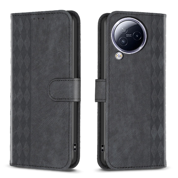 Estuche para teléfono de cuero en relieve a cuadros, For Xiaomi Redmi Note 13 Pro 4G Global, For Xiaomi Poco M6 Pro 4G, For Xiaomi Redmi Note 13 4G Global, For Xiaomi Redmi Note 13, For Xiaomi Redmi 13C, For Xiaomi Redmi Note 13 Pro+ 5G                ...
