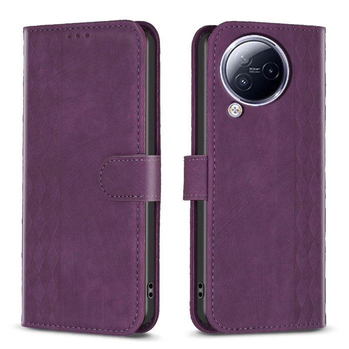 Estuche para teléfono de cuero en relieve a cuadros, For Xiaomi Redmi Note 13 Pro 4G Global, For Xiaomi Poco M6 Pro 4G, For Xiaomi Redmi Note 13 4G Global, For Xiaomi Redmi Note 13, For Xiaomi Redmi 13C, For Xiaomi Redmi Note 13 Pro+ 5G                ...