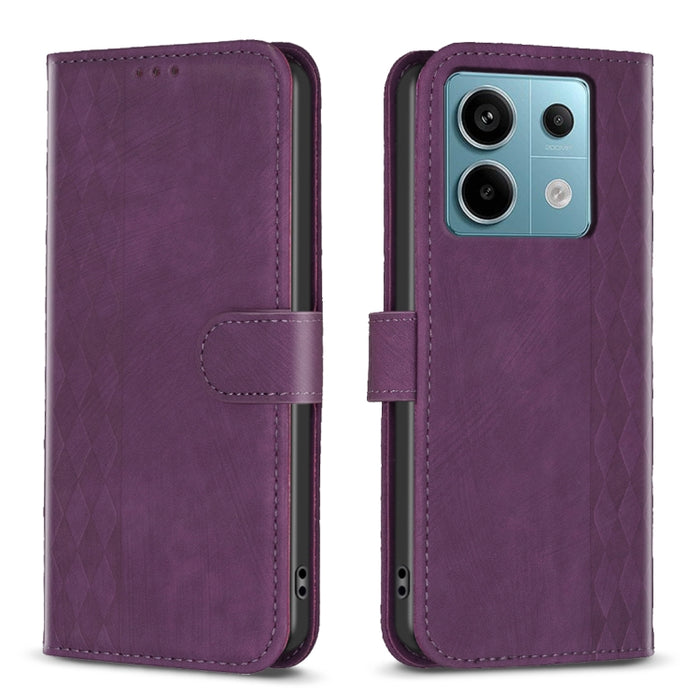 Estuche para teléfono de cuero en relieve a cuadros, For Xiaomi Redmi Note 13 Pro 4G Global, For Xiaomi Poco M6 Pro 4G, For Xiaomi Redmi Note 13 4G Global, For Xiaomi Redmi Note 13, For Xiaomi Redmi 13C, For Xiaomi Redmi Note 13 Pro+ 5G                ...