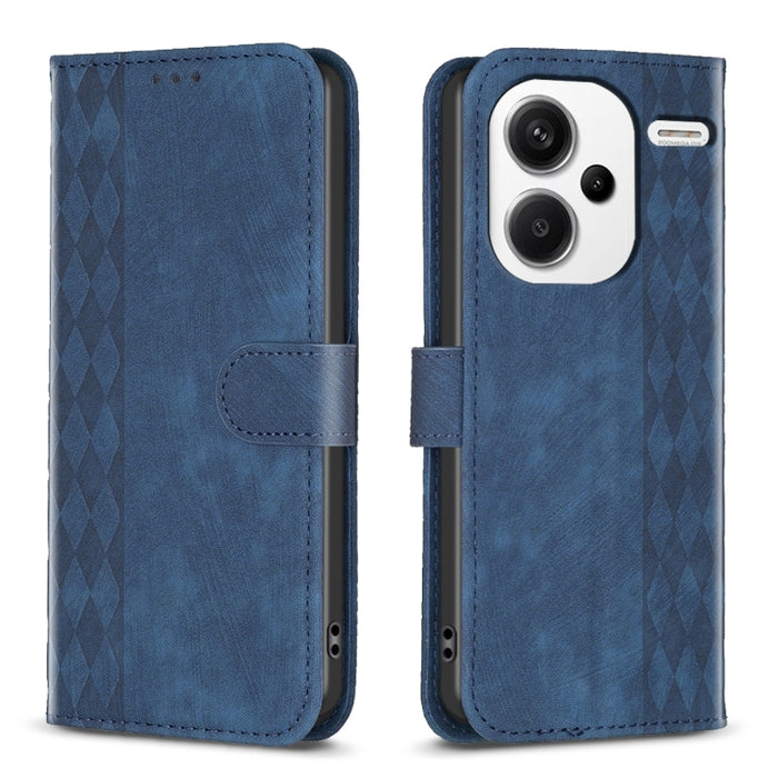 Estuche para teléfono de cuero en relieve a cuadros, For Xiaomi Redmi Note 13 Pro 4G Global, For Xiaomi Poco M6 Pro 4G, For Xiaomi Redmi Note 13 4G Global, For Xiaomi Redmi Note 13, For Xiaomi Redmi 13C, For Xiaomi Redmi Note 13 Pro+ 5G                ...