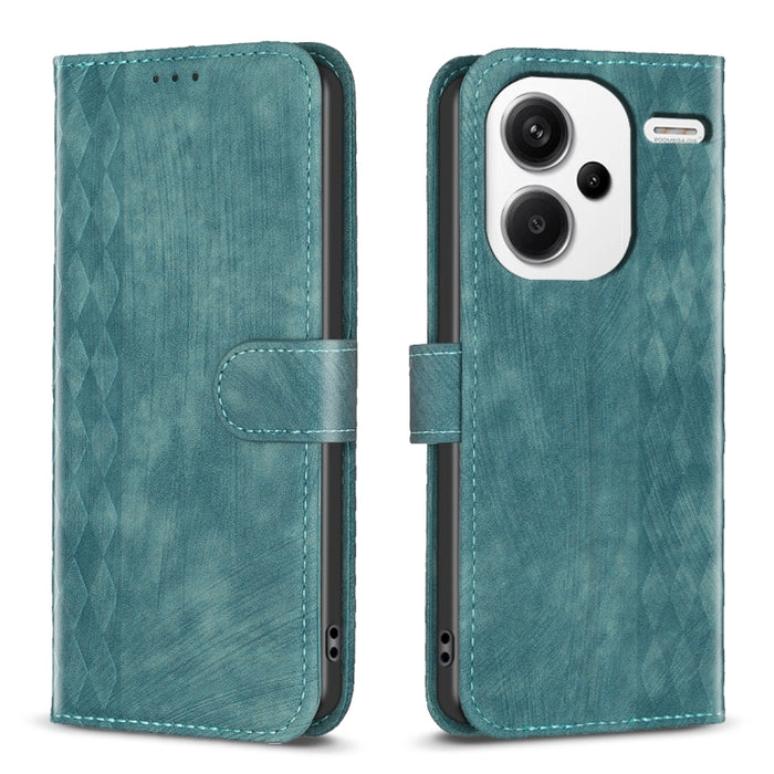 Estuche para teléfono de cuero en relieve a cuadros, For Xiaomi Redmi Note 13 Pro 4G Global, For Xiaomi Poco M6 Pro 4G, For Xiaomi Redmi Note 13 4G Global, For Xiaomi Redmi Note 13, For Xiaomi Redmi 13C, For Xiaomi Redmi Note 13 Pro+ 5G                ...