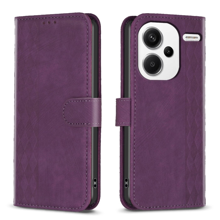 Estuche para teléfono de cuero en relieve a cuadros, For Xiaomi Redmi Note 13 Pro 4G Global, For Xiaomi Poco M6 Pro 4G, For Xiaomi Redmi Note 13 4G Global, For Xiaomi Redmi Note 13, For Xiaomi Redmi 13C, For Xiaomi Redmi Note 13 Pro+ 5G                ...