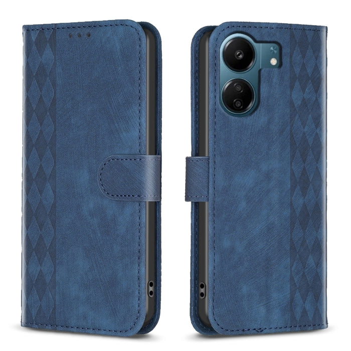 Estuche para teléfono de cuero en relieve a cuadros, For Xiaomi Redmi Note 13 Pro 4G Global, For Xiaomi Poco M6 Pro 4G, For Xiaomi Redmi Note 13 4G Global, For Xiaomi Redmi Note 13, For Xiaomi Redmi 13C, For Xiaomi Redmi Note 13 Pro+ 5G                ...