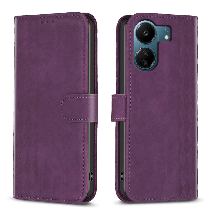 Estuche para teléfono de cuero en relieve a cuadros, For Xiaomi Redmi Note 13 Pro 4G Global, For Xiaomi Poco M6 Pro 4G, For Xiaomi Redmi Note 13 4G Global, For Xiaomi Redmi Note 13, For Xiaomi Redmi 13C, For Xiaomi Redmi Note 13 Pro+ 5G                ...