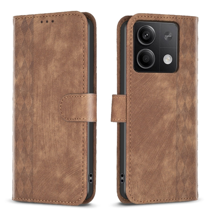 Estuche para teléfono de cuero en relieve a cuadros, For Xiaomi Redmi Note 13 Pro 4G Global, For Xiaomi Poco M6 Pro 4G, For Xiaomi Redmi Note 13 4G Global, For Xiaomi Redmi Note 13, For Xiaomi Redmi 13C, For Xiaomi Redmi Note 13 Pro+ 5G                ...
