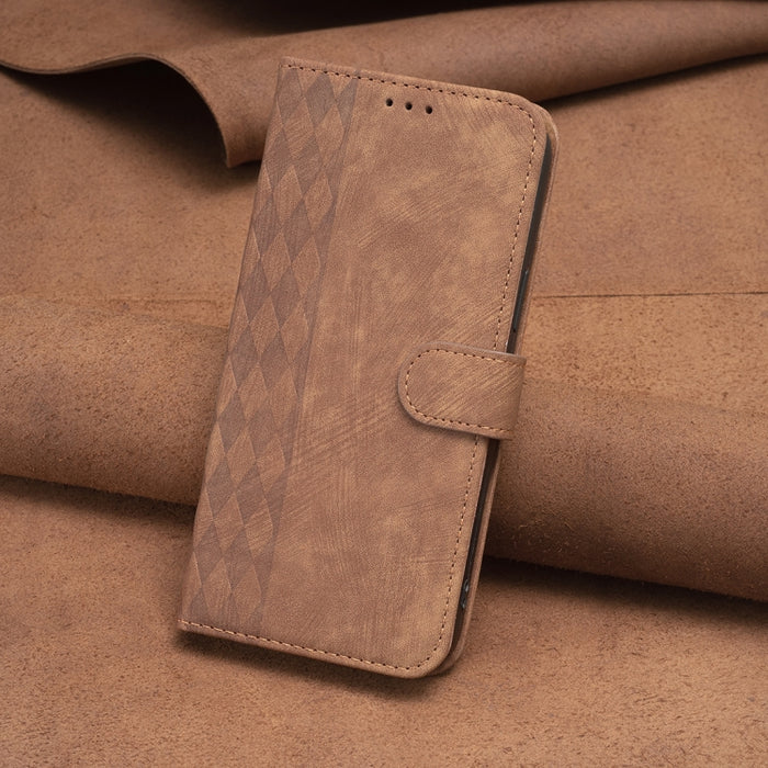 Estuche para teléfono de cuero en relieve a cuadros, For Xiaomi Redmi Note 13 Pro 4G Global, For Xiaomi Poco M6 Pro 4G, For Xiaomi Redmi Note 13 4G Global, For Xiaomi Redmi Note 13, For Xiaomi Redmi 13C, For Xiaomi Redmi Note 13 Pro+ 5G                ...