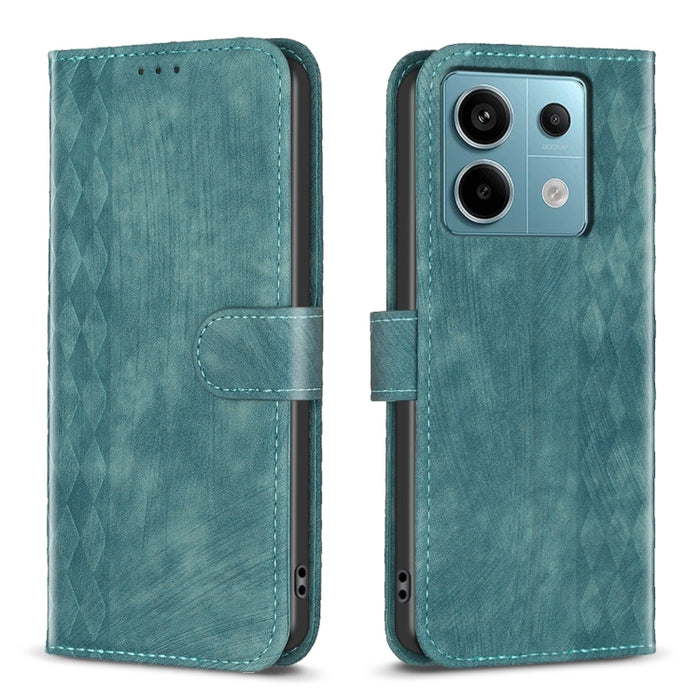 Estuche para teléfono de cuero en relieve a cuadros, For Xiaomi Redmi Note 13 Pro 4G Global, For Xiaomi Poco M6 Pro 4G, For Xiaomi Redmi Note 13 4G Global, For Xiaomi Redmi Note 13, For Xiaomi Redmi 13C, For Xiaomi Redmi Note 13 Pro+ 5G                ...
