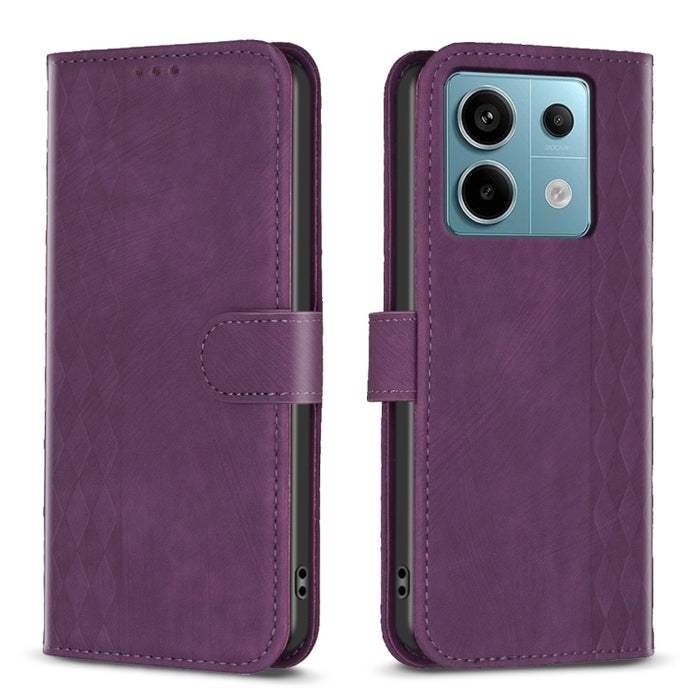Estuche para teléfono de cuero en relieve a cuadros, For Xiaomi Redmi Note 13 Pro 4G Global, For Xiaomi Poco M6 Pro 4G, For Xiaomi Redmi Note 13 4G Global, For Xiaomi Redmi Note 13, For Xiaomi Redmi 13C, For Xiaomi Redmi Note 13 Pro+ 5G                ...