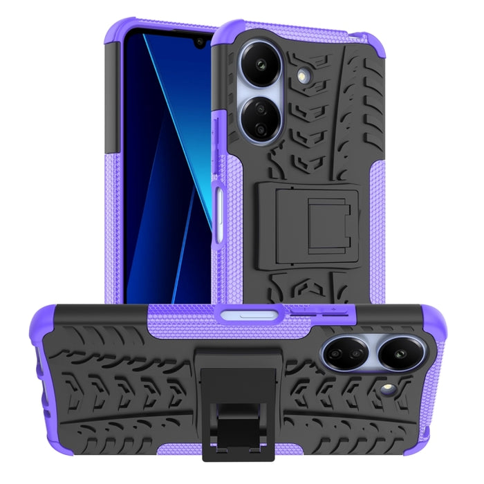 Funda para teléfono con textura de neumático TPU + PC con soporte, For Xiaomi Redmi A3 4G, For Xiaomi Redmi Note 13 4G, For Xiaomi Poco C65, For Xiaomi Redmi Note 13 5G Global, For Xiaomi Redmi 13C 4G, For Xiaomi Redmi Note 13 Pro+ 5G                  ...