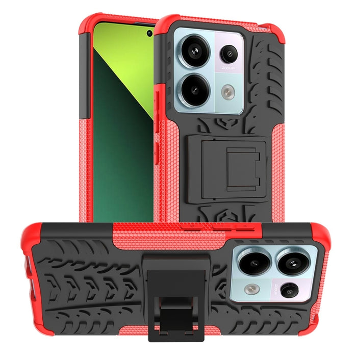 Funda para teléfono con textura de neumático TPU + PC con soporte, For Xiaomi Redmi A3 4G, For Xiaomi Redmi Note 13 4G, For Xiaomi Poco C65, For Xiaomi Redmi Note 13 5G Global, For Xiaomi Redmi 13C 4G, For Xiaomi Redmi Note 13 Pro+ 5G                  ...