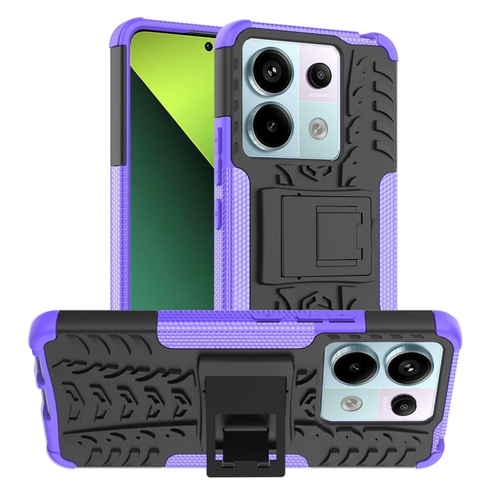 Funda para teléfono con textura de neumático TPU + PC con soporte, For Xiaomi Redmi A3 4G, For Xiaomi Redmi Note 13 4G, For Xiaomi Poco C65, For Xiaomi Redmi Note 13 5G Global, For Xiaomi Redmi 13C 4G, For Xiaomi Redmi Note 13 Pro+ 5G                  ...