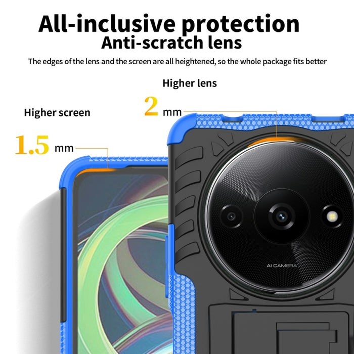 Funda para teléfono con textura de neumático TPU + PC con soporte, For Xiaomi Redmi A3 4G, For Xiaomi Redmi Note 13 4G, For Xiaomi Poco C65, For Xiaomi Redmi Note 13 5G Global, For Xiaomi Redmi 13C 4G, For Xiaomi Redmi Note 13 Pro+ 5G                  ...