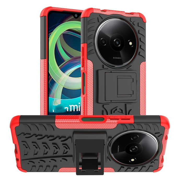 Funda para teléfono con textura de neumático TPU + PC con soporte, For Xiaomi Redmi A3 4G, For Xiaomi Redmi Note 13 4G, For Xiaomi Poco C65, For Xiaomi Redmi Note 13 5G Global, For Xiaomi Redmi 13C 4G, For Xiaomi Redmi Note 13 Pro+ 5G                  ...