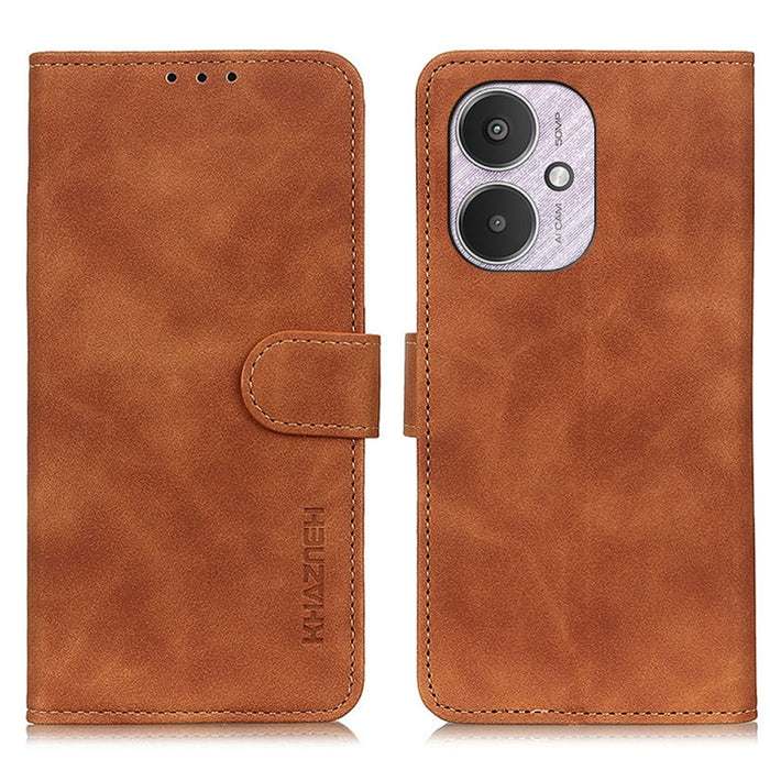 KHAZNEH Funda de cuero con tapa de textura retro para teléfono, For Xiaomi Poco F6 / Redmi Turbo 3, For Xiaomi Poco F6 Pro, For Xiaomi Redmi K70 5G / K70 Pro 5G, For Xiaomi Redmi Note 13 Pro 4G/Poco M6 Pro 4G, For Xiaomi Redmi A3, For Xiaomi Redmi 13C ...