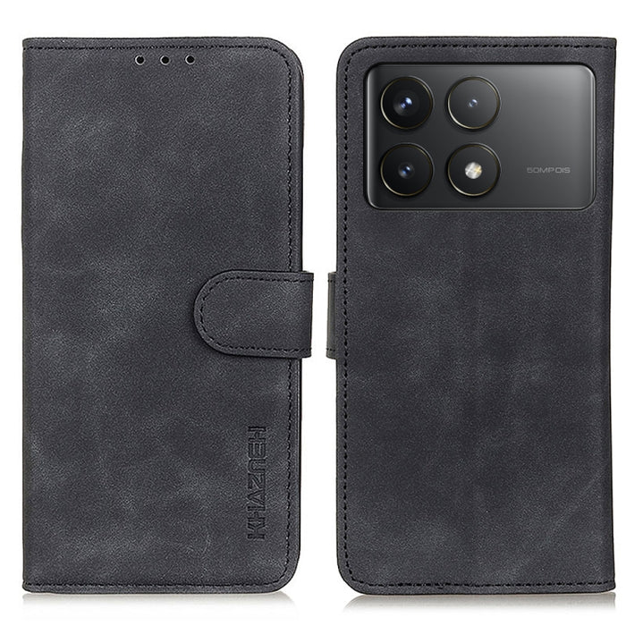 KHAZNEH Funda de cuero con tapa de textura retro para teléfono, For Xiaomi Poco F6 / Redmi Turbo 3, For Xiaomi Poco F6 Pro, For Xiaomi Redmi K70 5G / K70 Pro 5G, For Xiaomi Redmi Note 13 Pro 4G/Poco M6 Pro 4G, For Xiaomi Redmi A3, For Xiaomi Redmi 13C ...