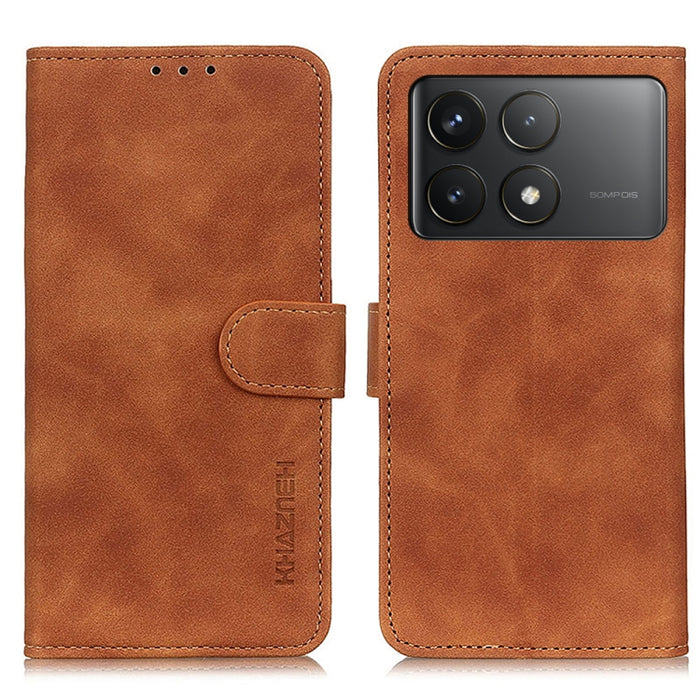 KHAZNEH Funda de cuero con tapa de textura retro para teléfono, For Xiaomi Poco F6 / Redmi Turbo 3, For Xiaomi Poco F6 Pro, For Xiaomi Redmi K70 5G / K70 Pro 5G, For Xiaomi Redmi Note 13 Pro 4G/Poco M6 Pro 4G, For Xiaomi Redmi A3, For Xiaomi Redmi 13C ...
