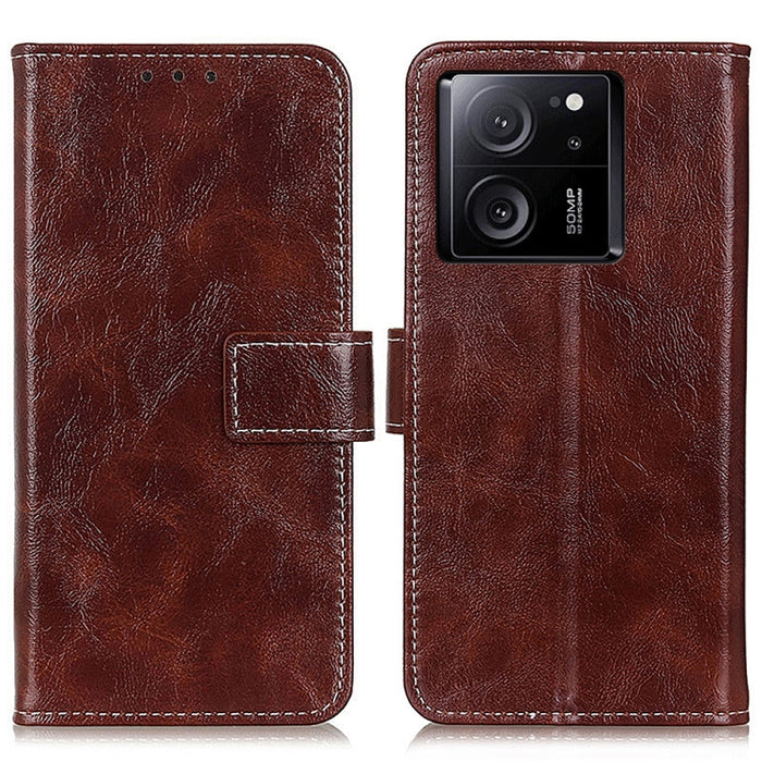 Estuche para teléfono de cuero con tapa horizontal y textura de caballo loco retro, For Xiaomi Poco F6 / Redmi Turbo 3, For Xiaomi Poco F6 Pro, For Xiaomi Redmi K70 5G / K70 Pro 5G, For Xiaomi Redmi Note 13 Pro 4G/Poco M6 Pro 4G, For Xiaomi Redmi A3   ...