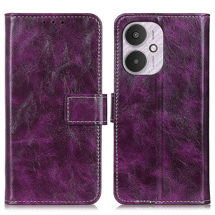 Estuche para teléfono de cuero con tapa horizontal y textura de caballo loco retro, For Xiaomi Poco F6 / Redmi Turbo 3, For Xiaomi Poco F6 Pro, For Xiaomi Redmi K70 5G / K70 Pro 5G, For Xiaomi Redmi Note 13 Pro 4G/Poco M6 Pro 4G, For Xiaomi Redmi A3   ...